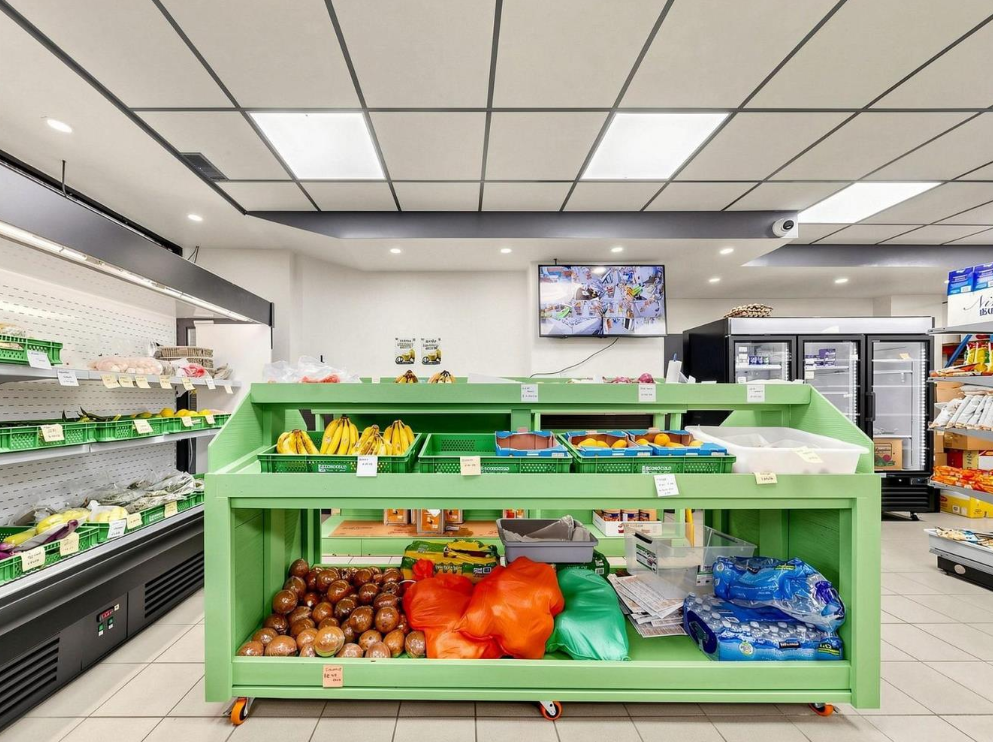 Fresh produce display at Delta Market
